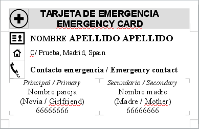 Imagen de la Plantilla Tarjeta de emergencia